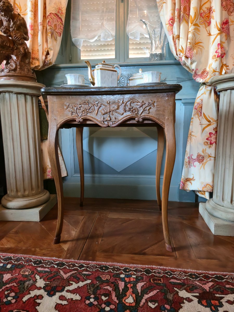 Louis XV Style Cabaret Table With Country Trophies, 19th Century.   -photo-5