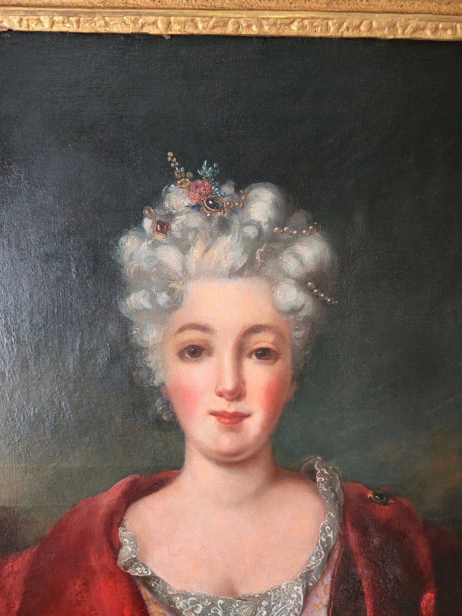 Presumed Portrait Of A Lady From The Imperiali Di Francavilla Family. Italian School, 18th-photo-2