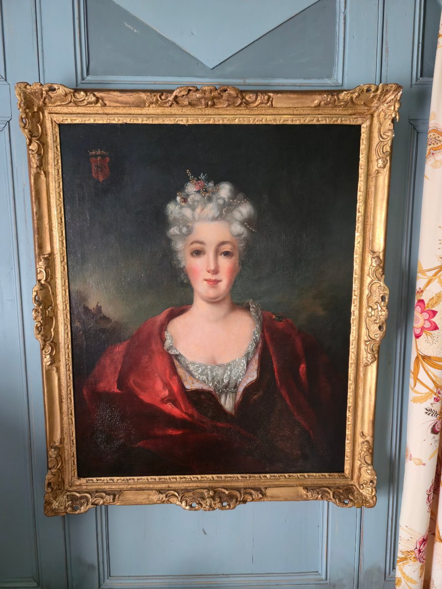 Presumed Portrait Of A Lady From The Imperiali Di Francavilla Family. Italian School, 18th