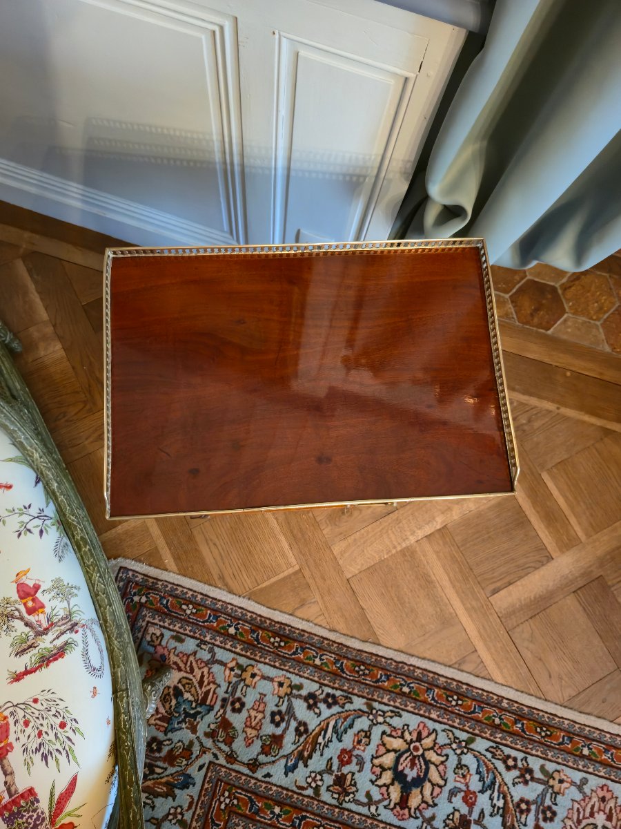 A Chiffonier Table Made Of Solid Mahogany And Mahogany Veneer, Dating From The Directoire Period.-photo-3