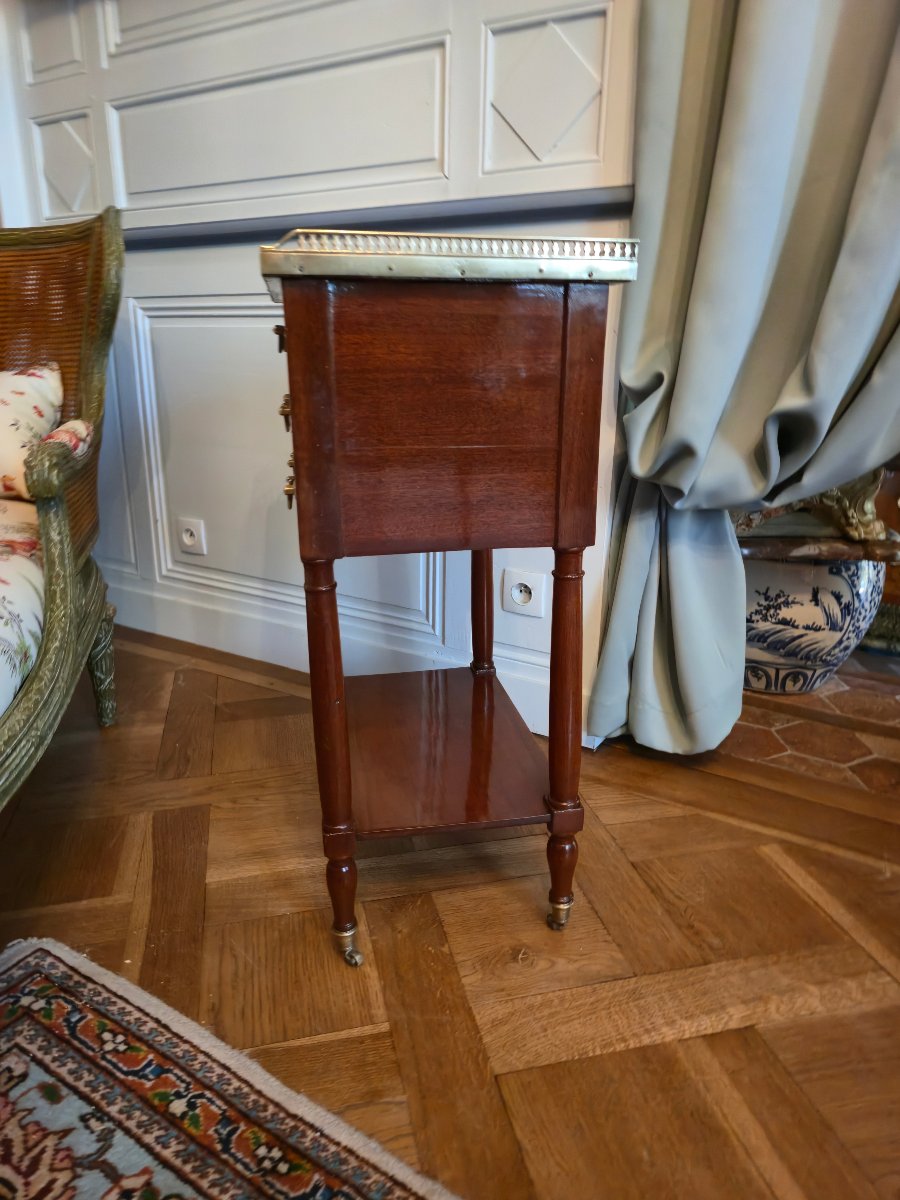 A Chiffonier Table Made Of Solid Mahogany And Mahogany Veneer, Dating From The Directoire Period.-photo-2