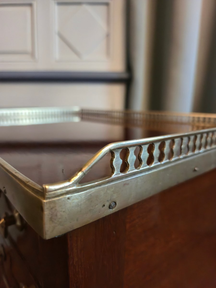 A Chiffonier Table Made Of Solid Mahogany And Mahogany Veneer, Dating From The Directoire Period.-photo-5