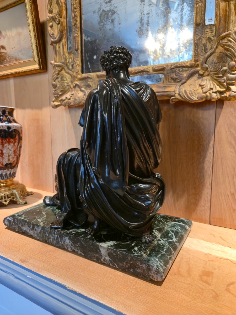 Pythagoras, Bronze With A Brown Patina, Signed By Jacques Antoine Théodore Coinchon (1814–1881).  -photo-2