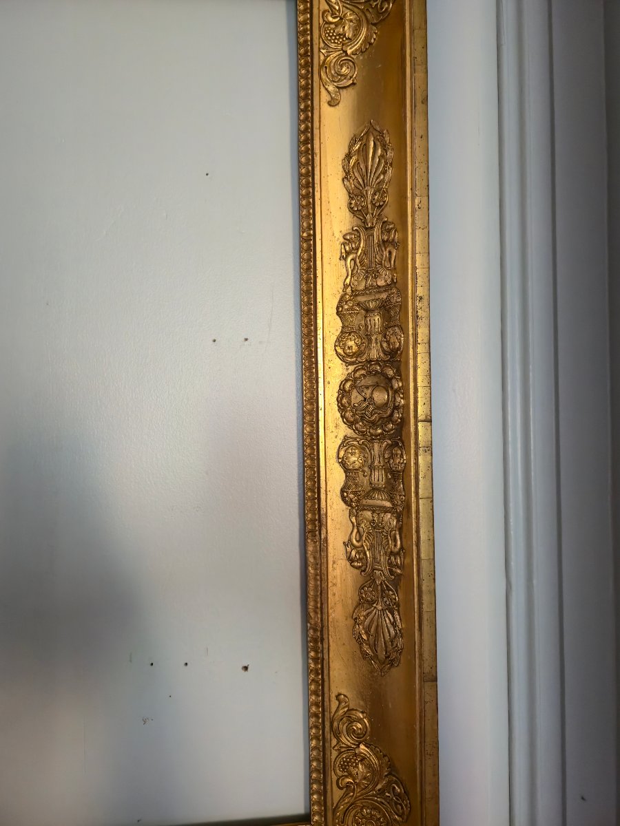 Cadre d'époque Consulat à riche décor néoclassique dans le goût de Percier et Fontaine.   -photo-3