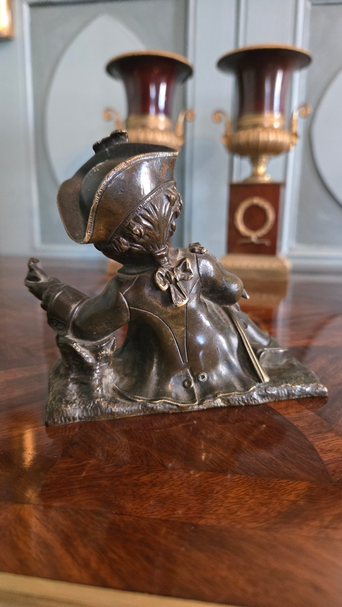 Jeune page à l'oiseau – Bronze du XIXe siècle-photo-4