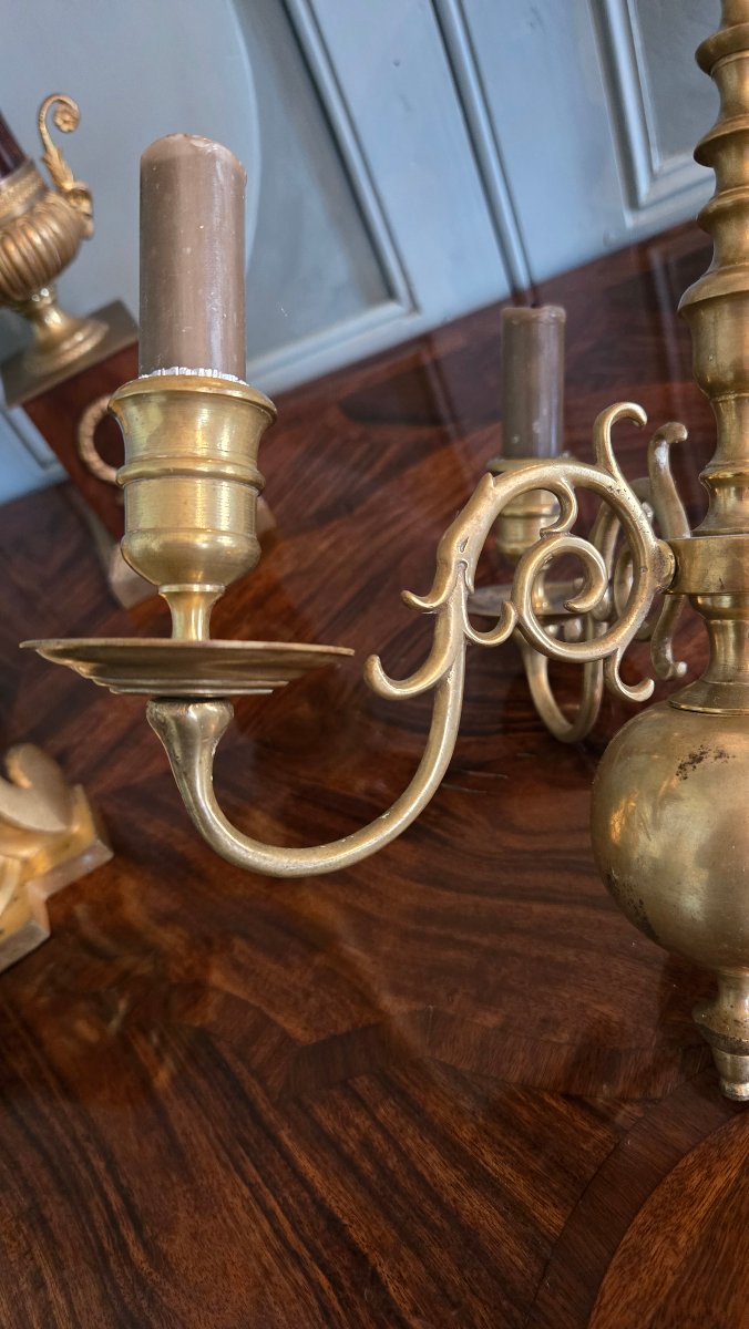 Small Four-light Bronze Alcove Chandelier, Early 19th Century -photo-2