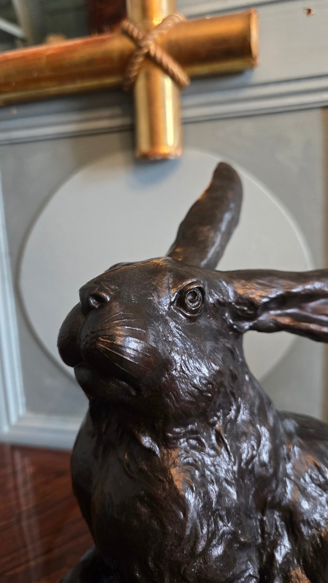 Genryūsai Seiya – Large Group Of Bronze Hares, Japan, Meiji Period.   -photo-1
