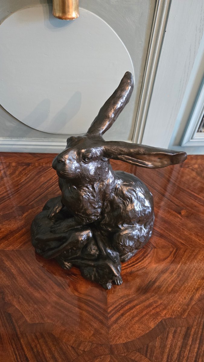 Genryūsai Seiya – Large Group Of Bronze Hares, Japan, Meiji Period.   -photo-6