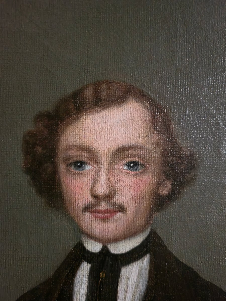 Portrait d'un jeune homme, époque Louis-Philippe, vers 1840-1850.  -photo-3
