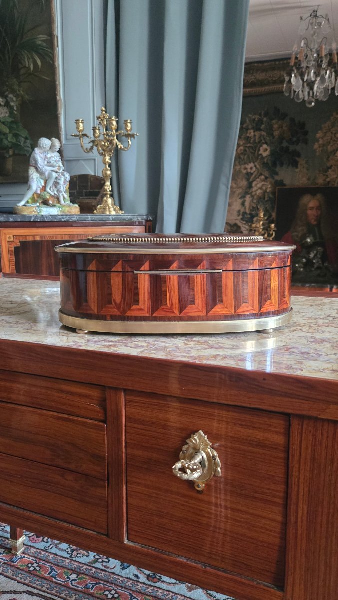 Napoleon III-style Box Made Of Precious Wood Marquetry, Signed By Coignard.   -photo-3