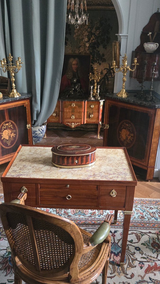 Napoleon III-style Box Made Of Precious Wood Marquetry, Signed By Coignard.   -photo-7