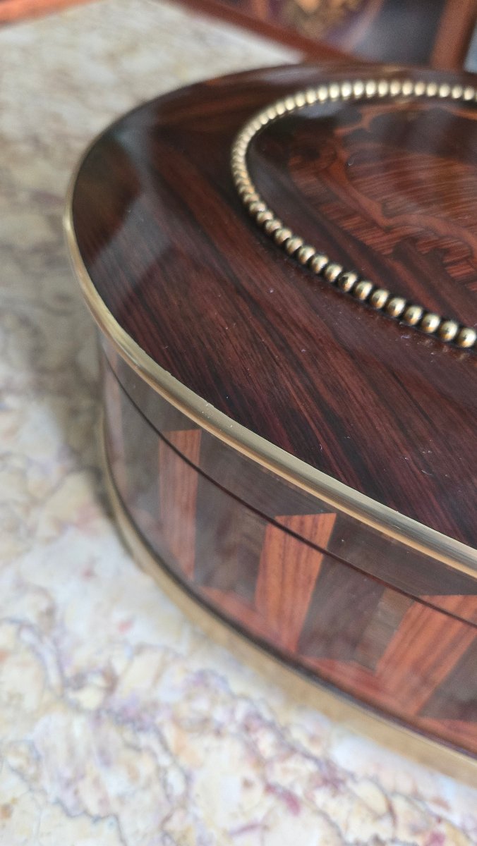 Napoleon III-style Box Made Of Precious Wood Marquetry, Signed By Coignard.   -photo-3