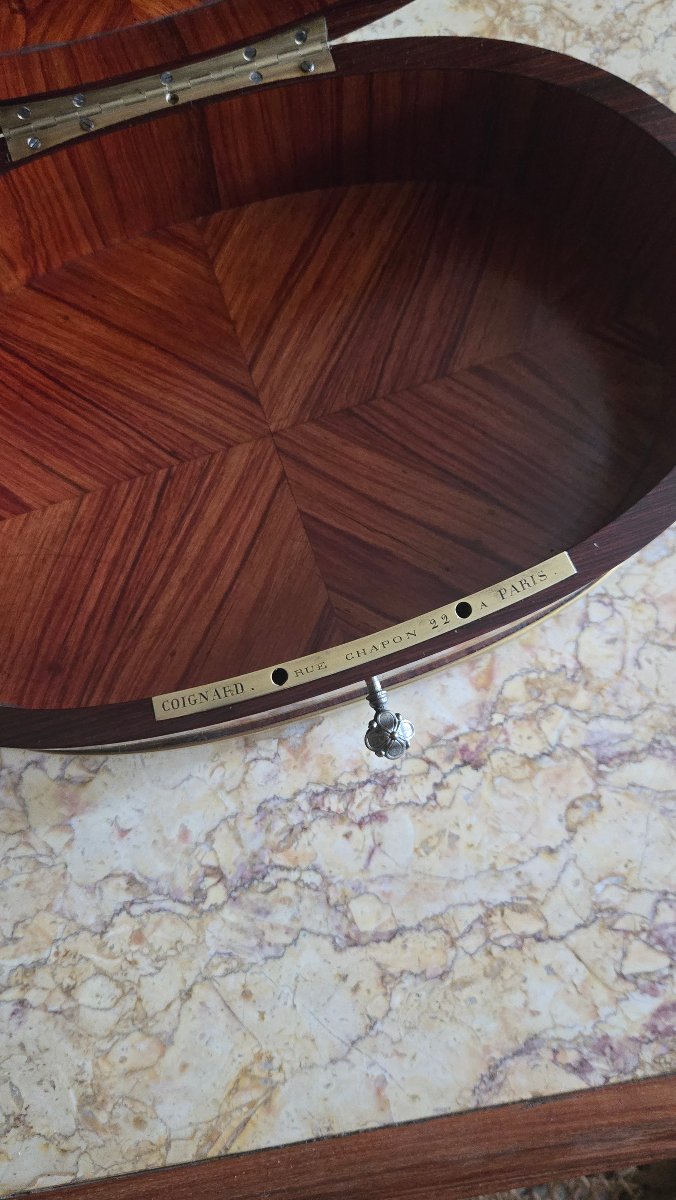 Napoleon III-style Box Made Of Precious Wood Marquetry, Signed By Coignard.   -photo-5
