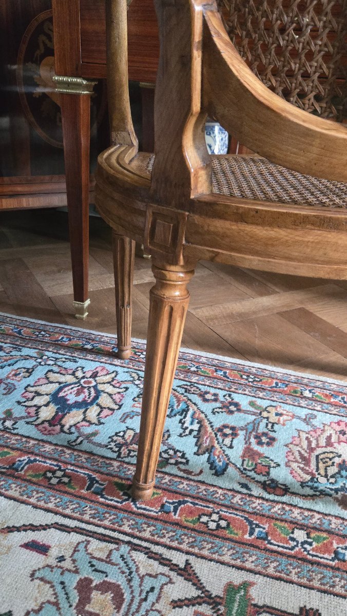 Fauteuil à fond de canne estampillé Nicolas Toussaint Porrot, époque Louis XVI.  -photo-2