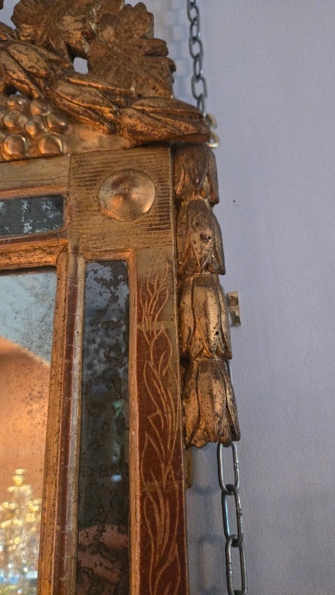 Mirror With Louis XVI-style Glazing Beads, Made In Provence.  -photo-3