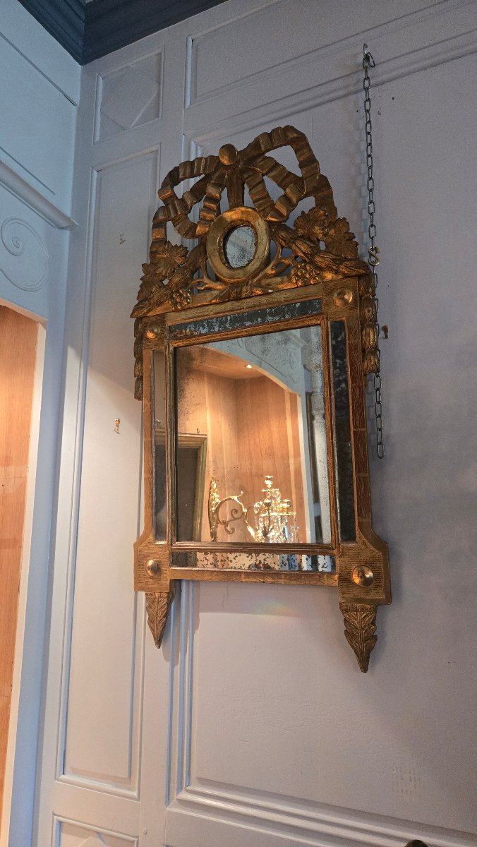 Mirror With Louis XVI-style Glazing Beads, Made In Provence.  -photo-2