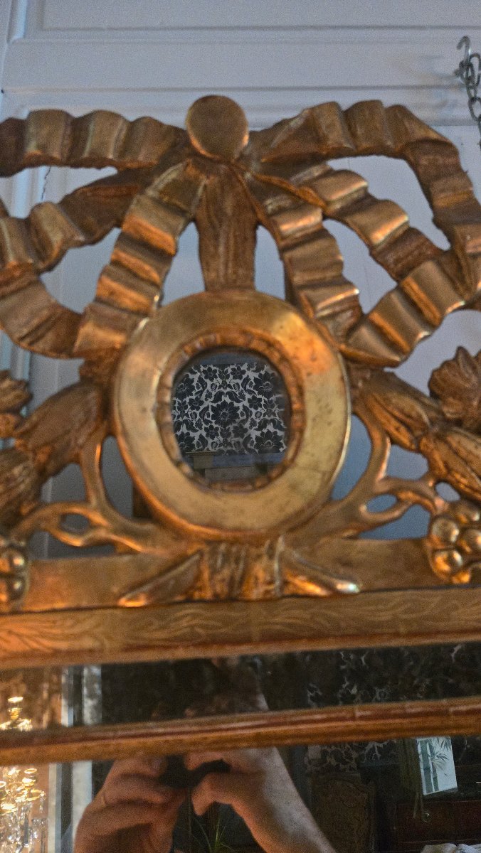 Mirror With Louis XVI-style Glazing Beads, Made In Provence.  -photo-4