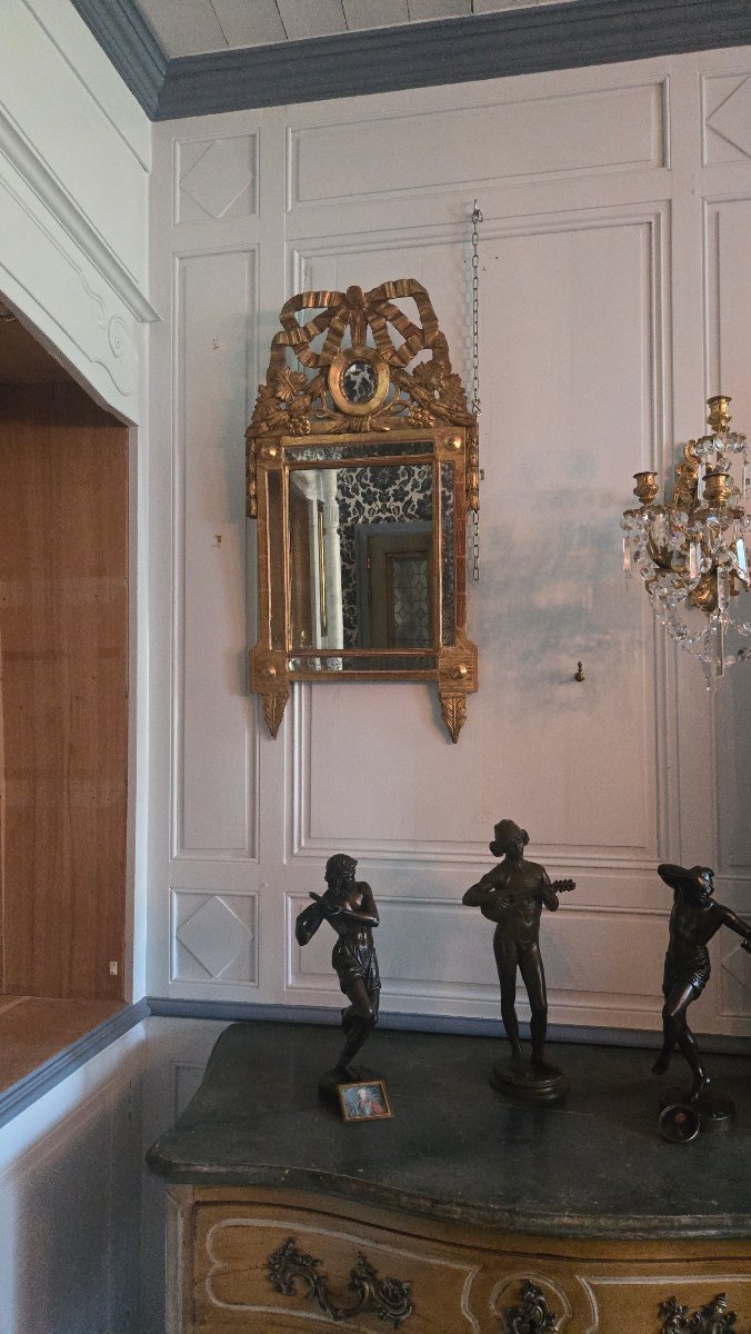 Mirror With Louis XVI-style Glazing Beads, Made In Provence.  -photo-8