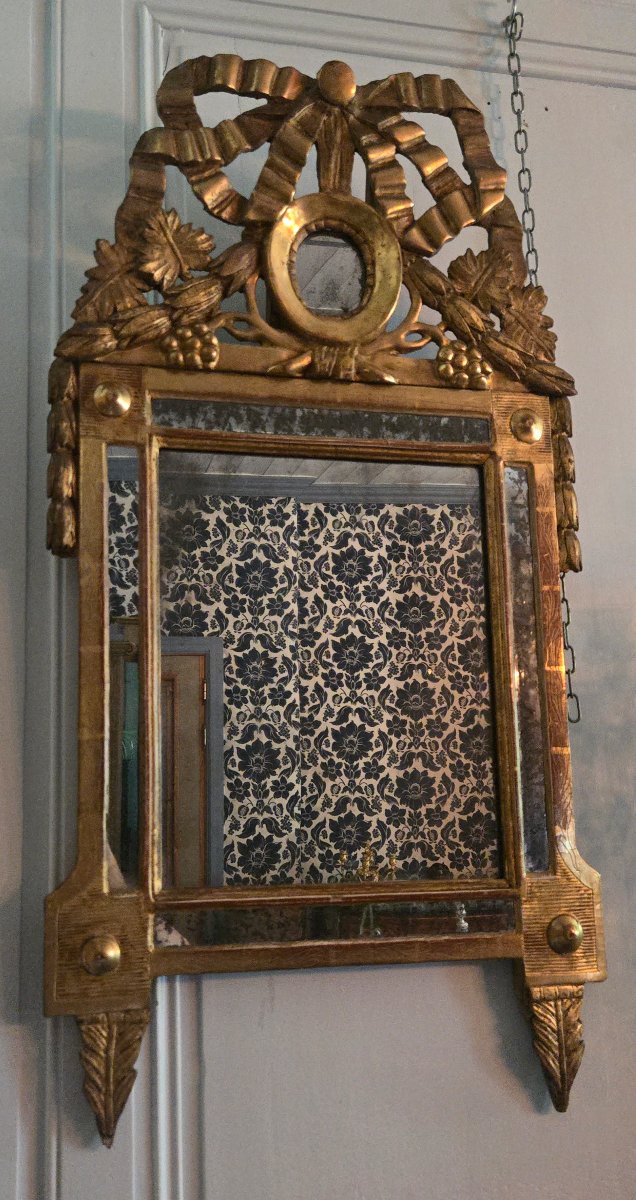 Mirror With Louis XVI-style Glazing Beads, Made In Provence.  