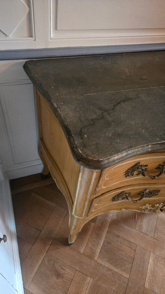 A Painted Provençal Chest Of Drawers From The Louis XV Period.  -photo-1