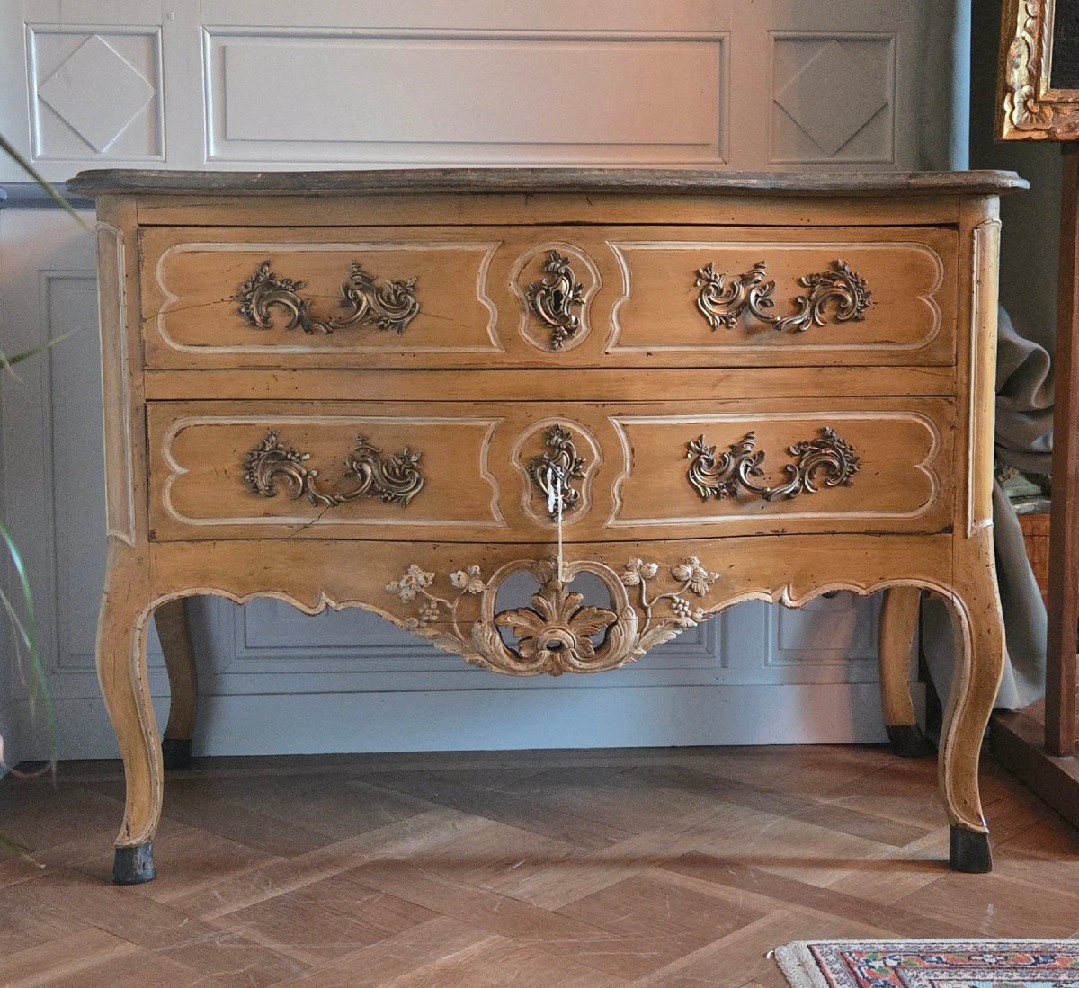 A Painted Provençal Chest Of Drawers From The Louis XV Period.  