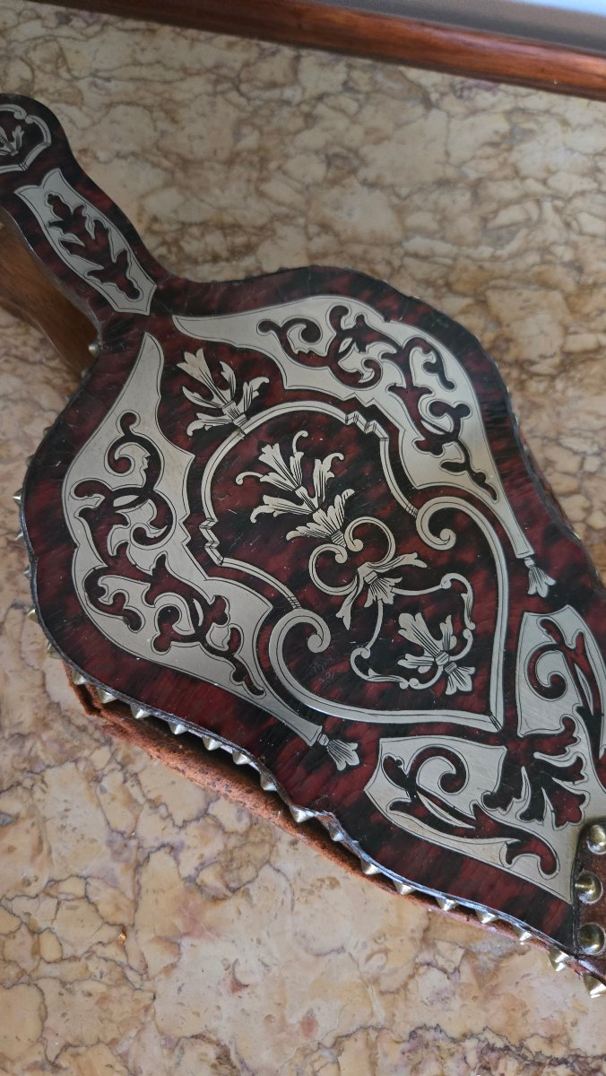 Soufflet de cheminée en marqueterie Boulle, seconde moitié du XIXᵉ siècle.  -photo-6