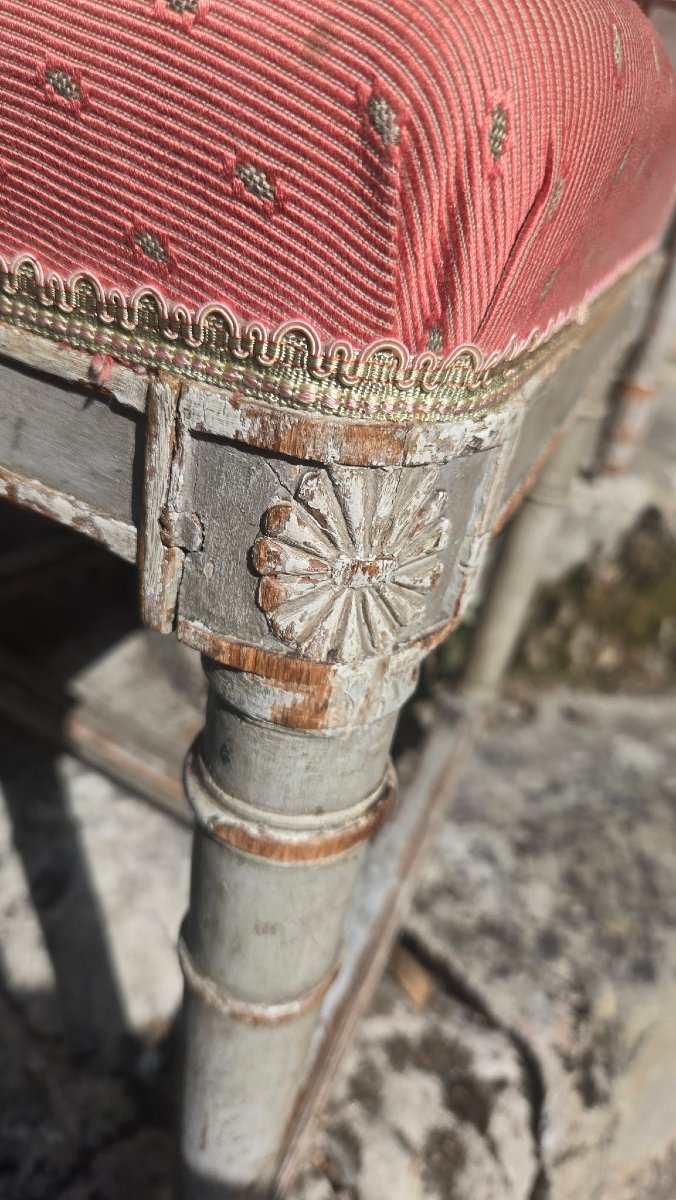 Suite de huit chaises à entretoise d'époque Directoire-photo-6