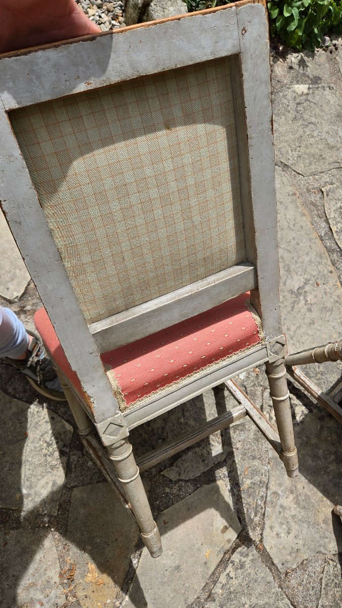 Suite de huit chaises à entretoise d'époque Directoire-photo-7