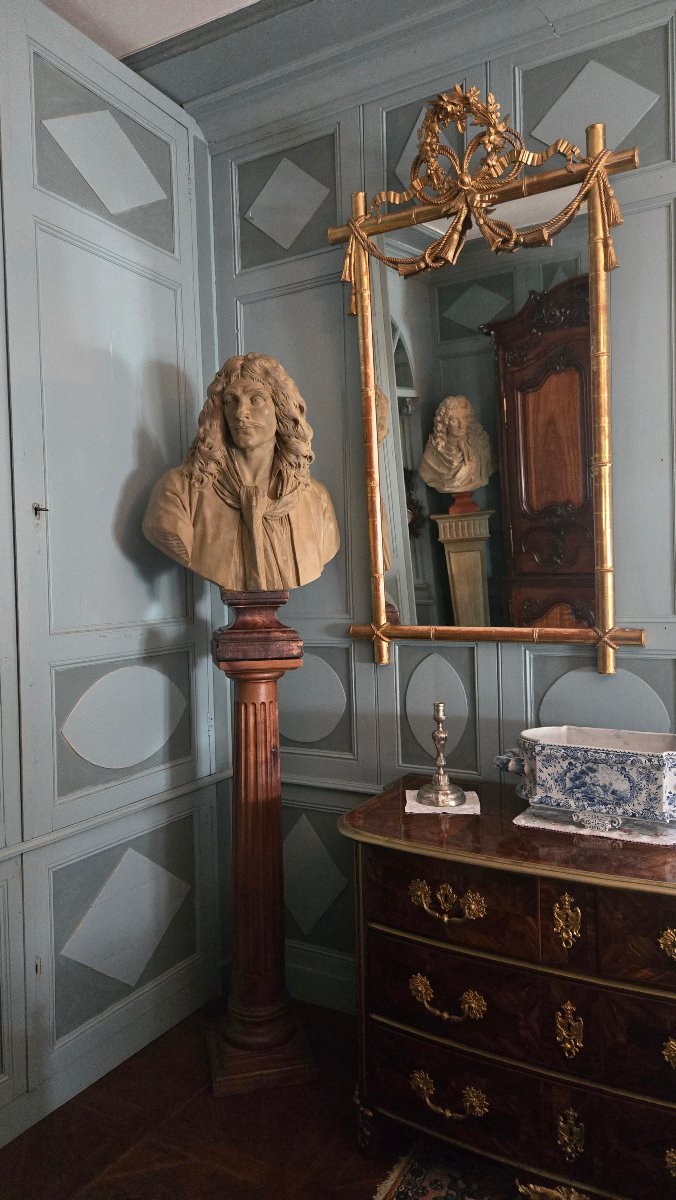 Molière, grand buste d'après le modèle créé par Jean-Antoine Houdon.  -photo-8