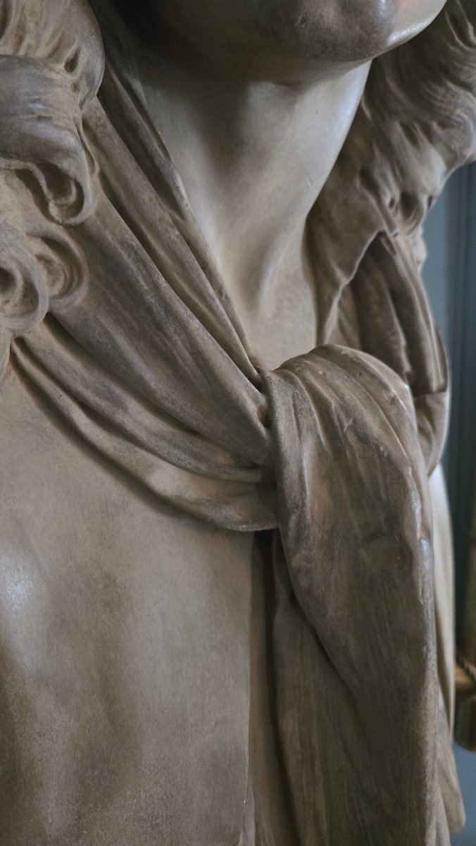Molière, grand buste d'après le modèle créé par Jean-Antoine Houdon.  -photo-3