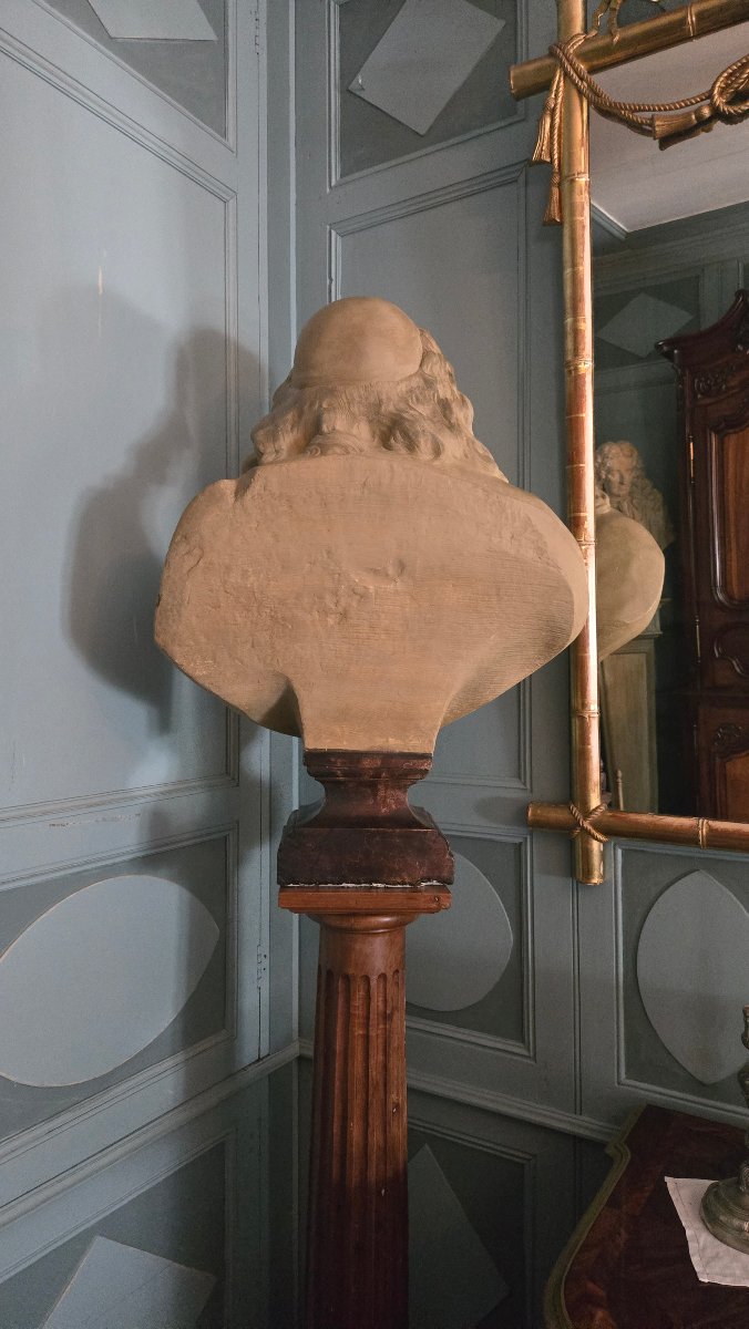 Molière, grand buste d'après le modèle créé par Jean-Antoine Houdon.  -photo-5