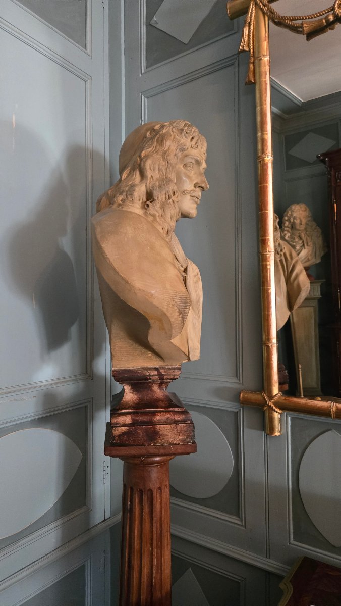 Molière, grand buste d'après le modèle créé par Jean-Antoine Houdon.  -photo-6