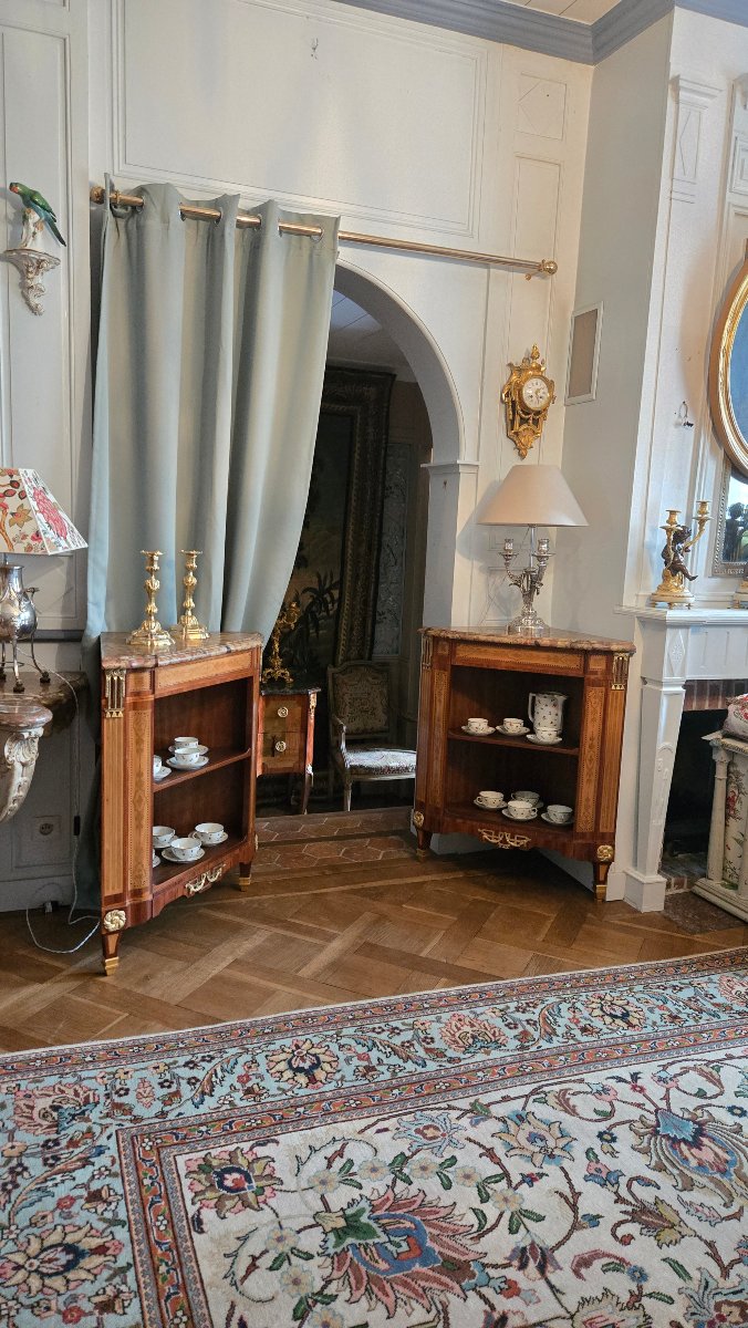 Paire de cabinets d'angle estampillés J.L. Cosson.  -photo-8