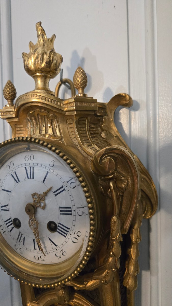 Louis XVI-style Gilded Bronze Alcove Clock, L. Marti & Cie Movement, Late 19th Century-photo-2