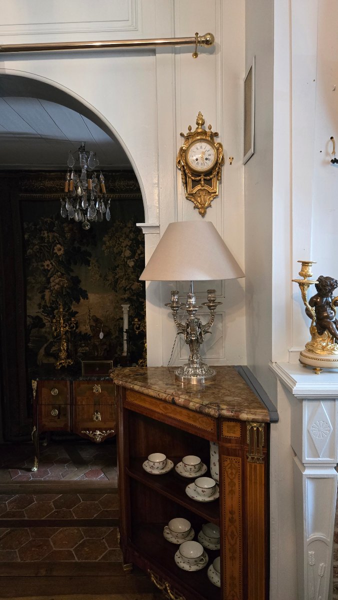 Louis XVI-style Gilded Bronze Alcove Clock, L. Marti & Cie Movement, Late 19th Century-photo-5