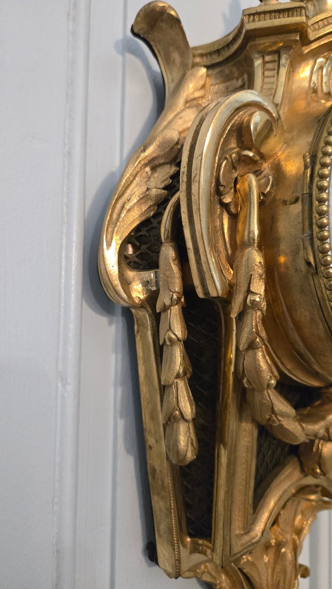 Louis XVI-style Gilded Bronze Alcove Clock, L. Marti & Cie Movement, Late 19th Century-photo-2
