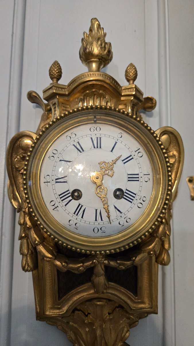 Louis XVI-style Gilded Bronze Alcove Clock, L. Marti & Cie Movement, Late 19th Century-photo-3