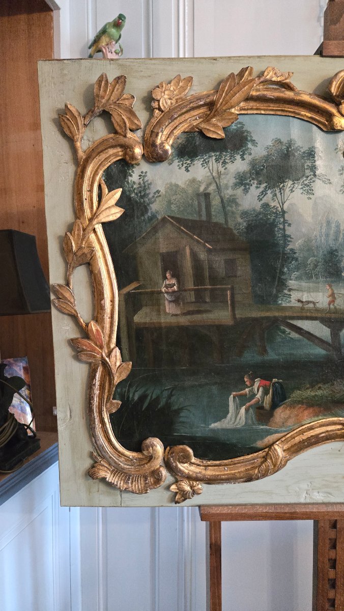 Louis XV-era Wood Paneled Transom.   This Louis XV-era Wood Paneled Transom.-photo-2