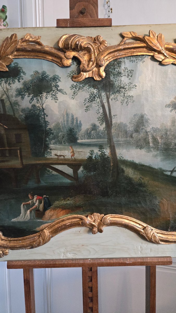 Louis XV-era Wood Paneled Transom.   This Louis XV-era Wood Paneled Transom.-photo-3