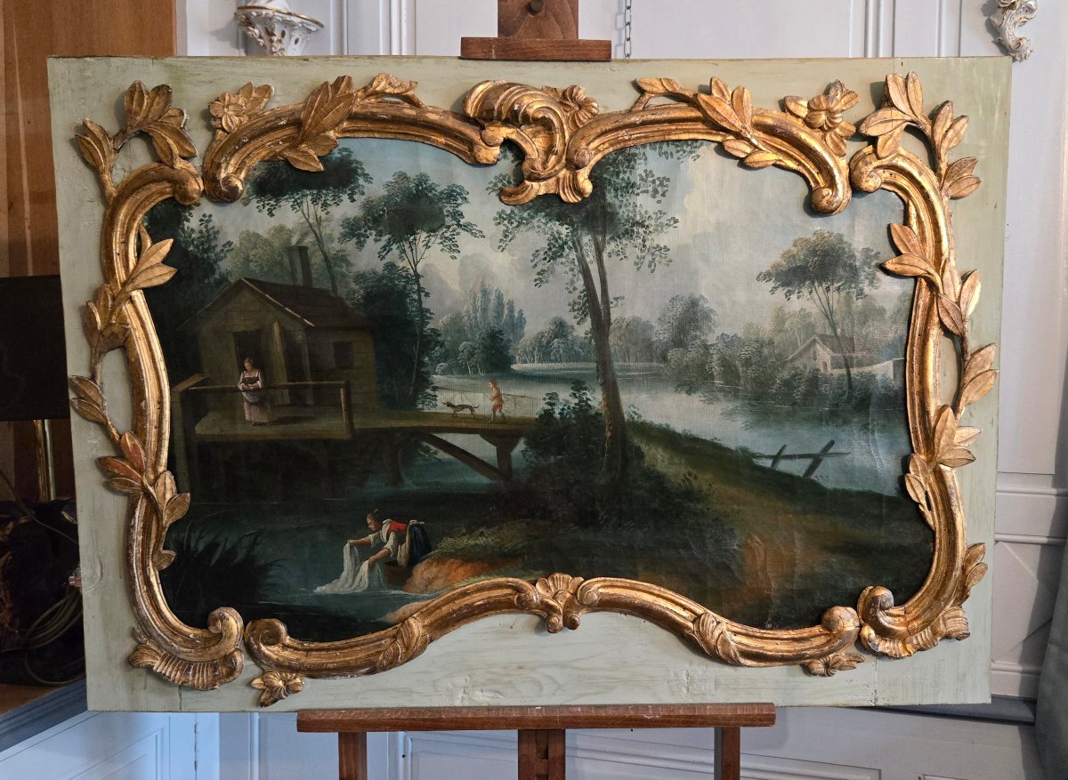 Louis XV-era Wood Paneled Transom.   This Louis XV-era Wood Paneled Transom.