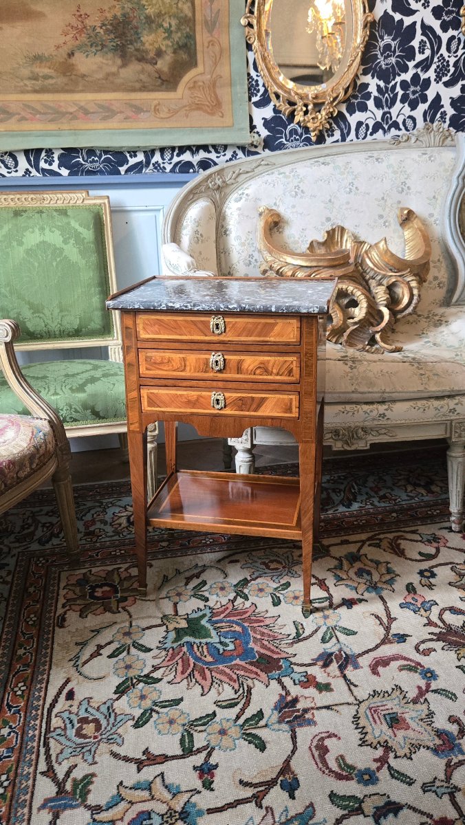 PETITE CHIFFONNIÈRE À ÉCRITOIRE Époque Louis XVI, fin du XVIIIᵉ siècle .-photo-7