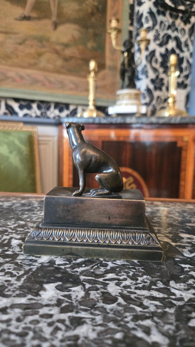 Small Inkstand With A Sitting Dog, Empire Period, Early 19th Century.-photo-1
