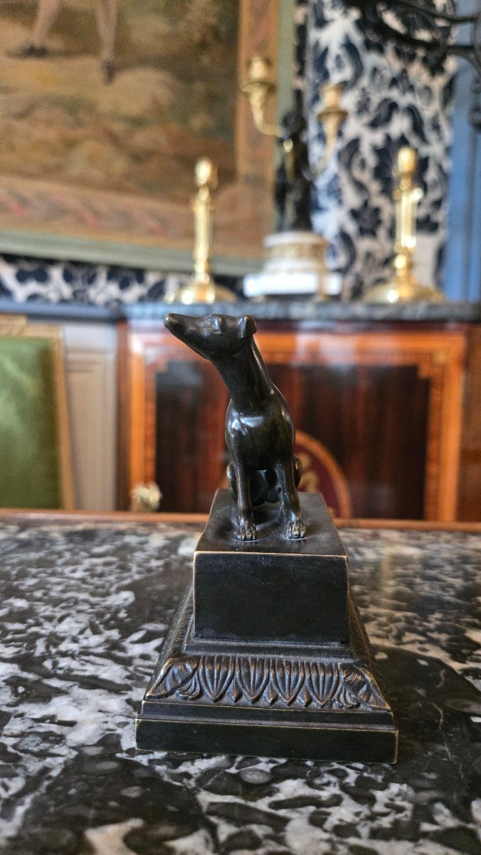 Small Inkstand With A Sitting Dog, Empire Period, Early 19th Century.-photo-2