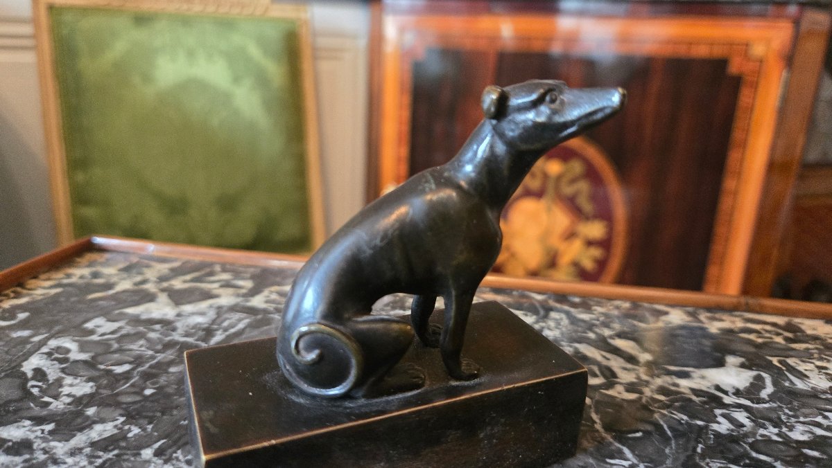 Small Inkstand With A Sitting Dog, Empire Period, Early 19th Century.-photo-3
