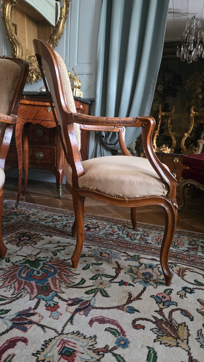 Pair Of Cabriolet Armchairs Marked “pierre Leduc”  Louis XV Period, Circa 1760  Paris.  -photo-3