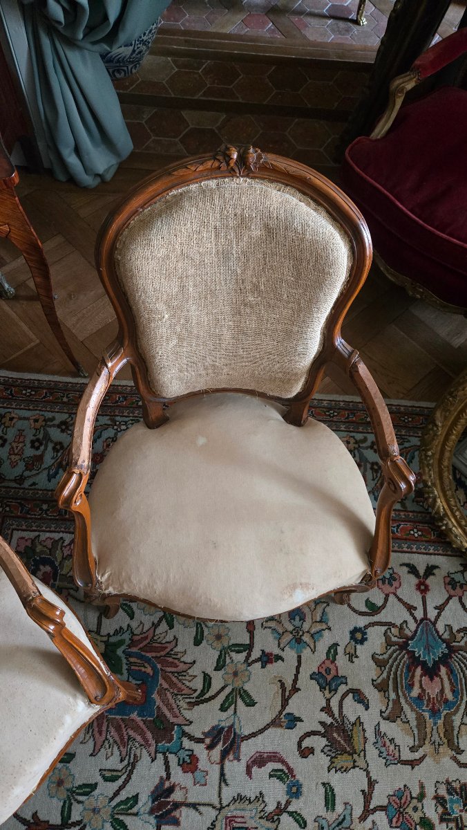 Pair Of Cabriolet Armchairs Marked “pierre Leduc”  Louis XV Period, Circa 1760  Paris.  -photo-4