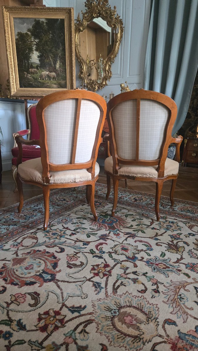 Pair Of Cabriolet Armchairs Marked “pierre Leduc”  Louis XV Period, Circa 1760  Paris.  -photo-3