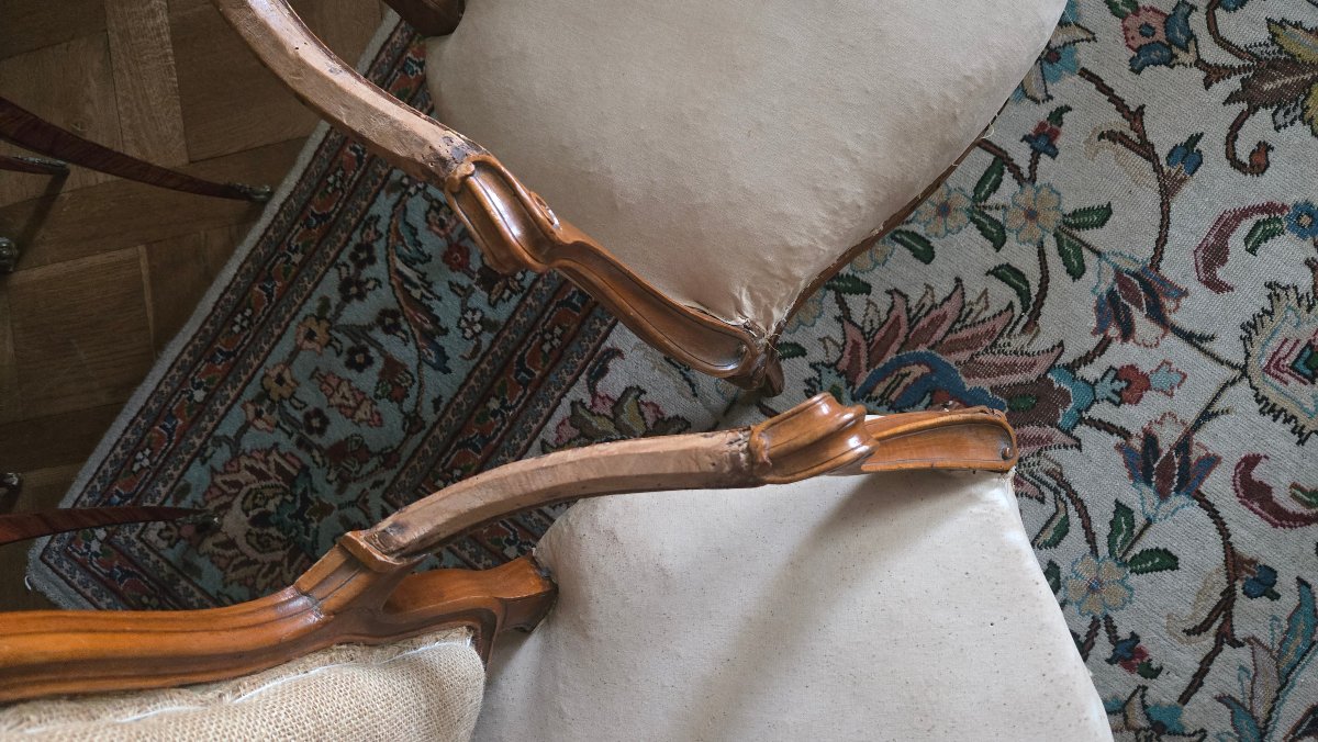 Pair Of Cabriolet Armchairs Marked “pierre Leduc”  Louis XV Period, Circa 1760  Paris.  -photo-7