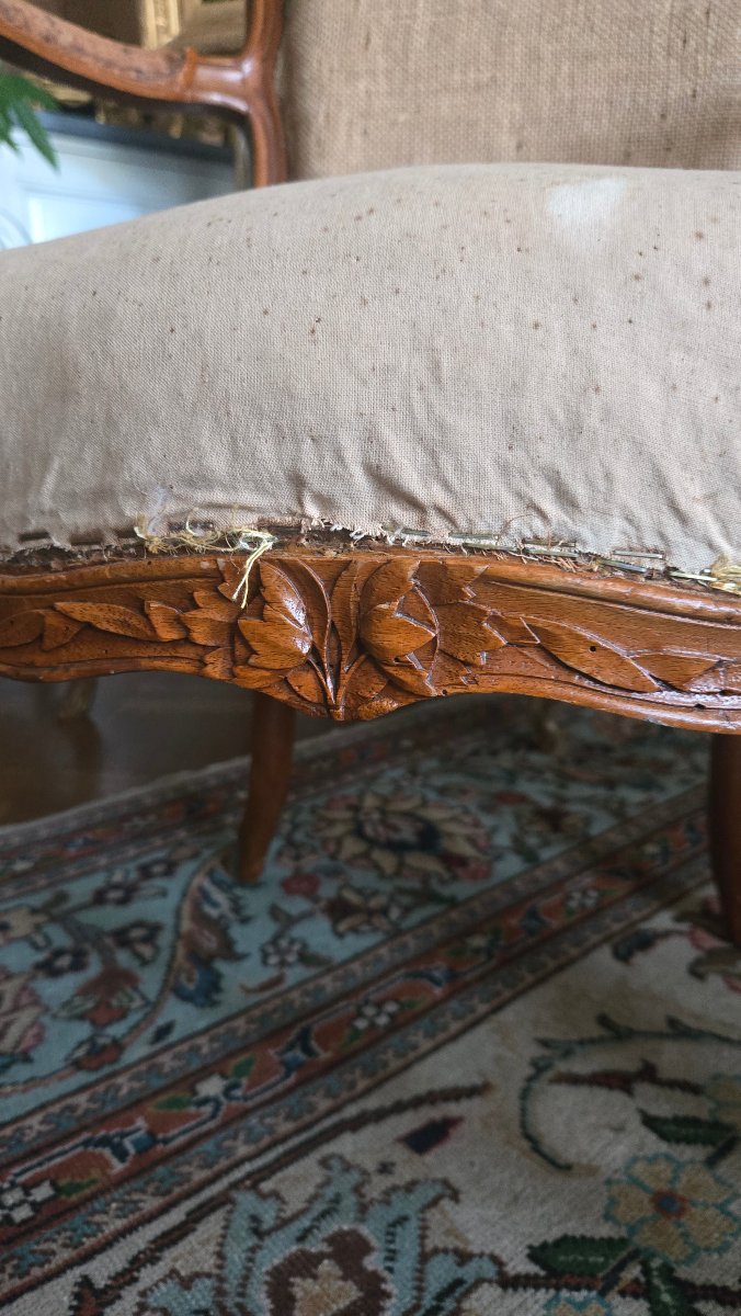 Pair Of Cabriolet Armchairs Marked “pierre Leduc”  Louis XV Period, Circa 1760  Paris.  -photo-5