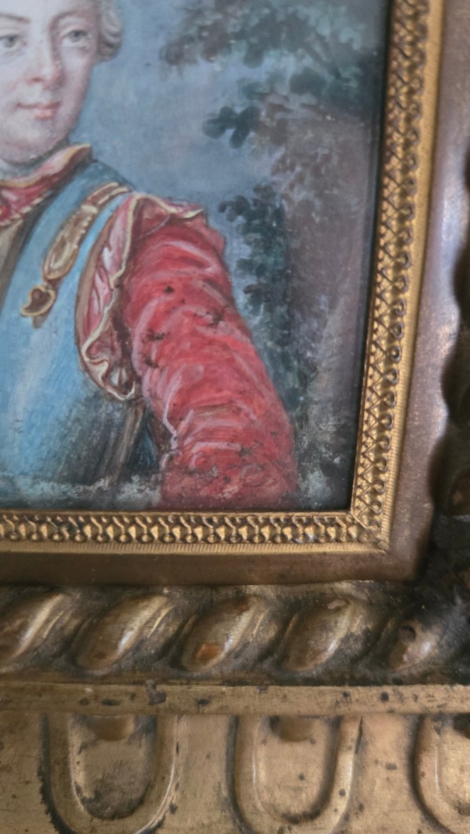 PORTRAIT DU ROI LOUIS XV (1710-1774)  École française du XVIIIᵉ siècle  Gouache sur papier.  -photo-3